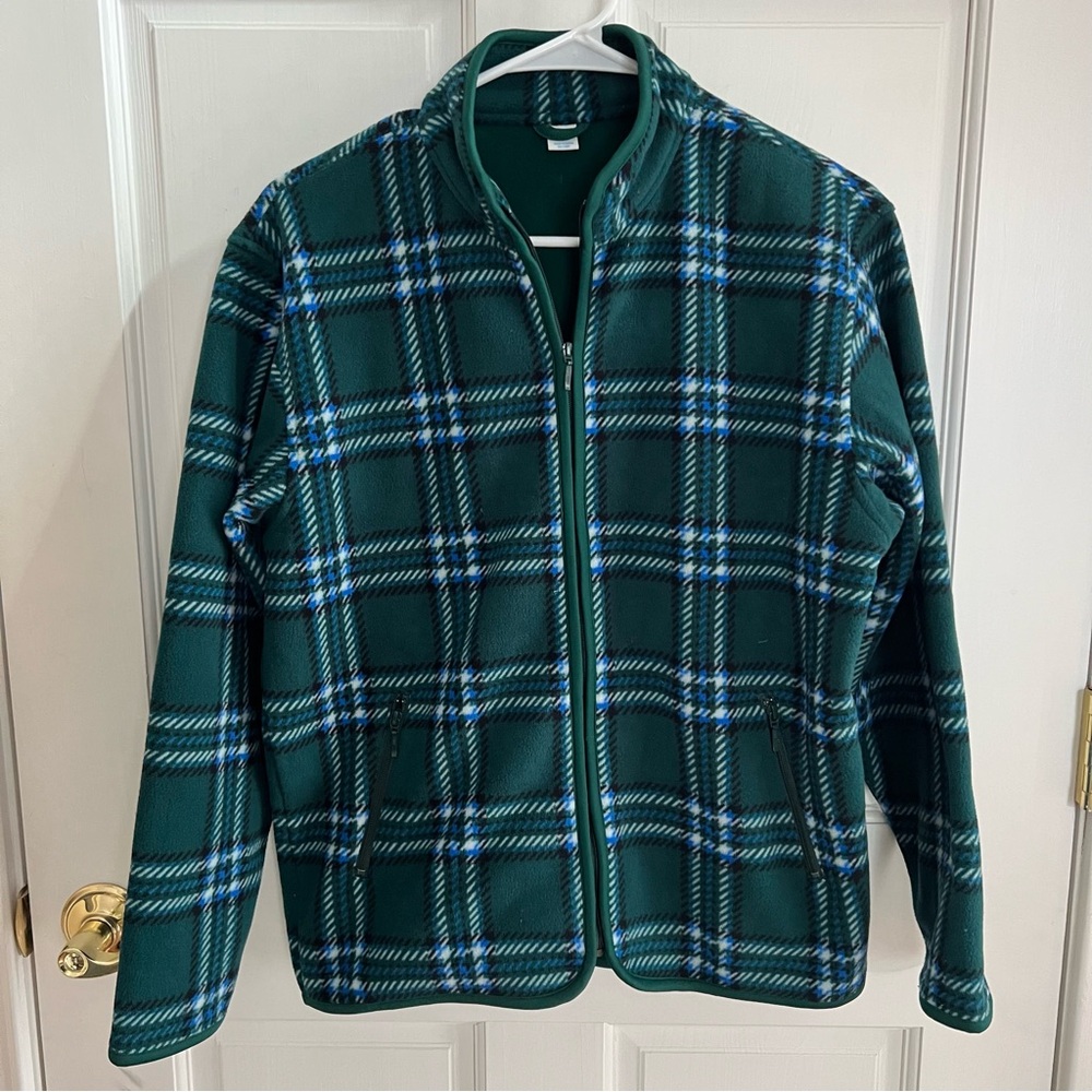 UNIQLO Womens Soft Plaid Fleece Zip Jacket Size XL